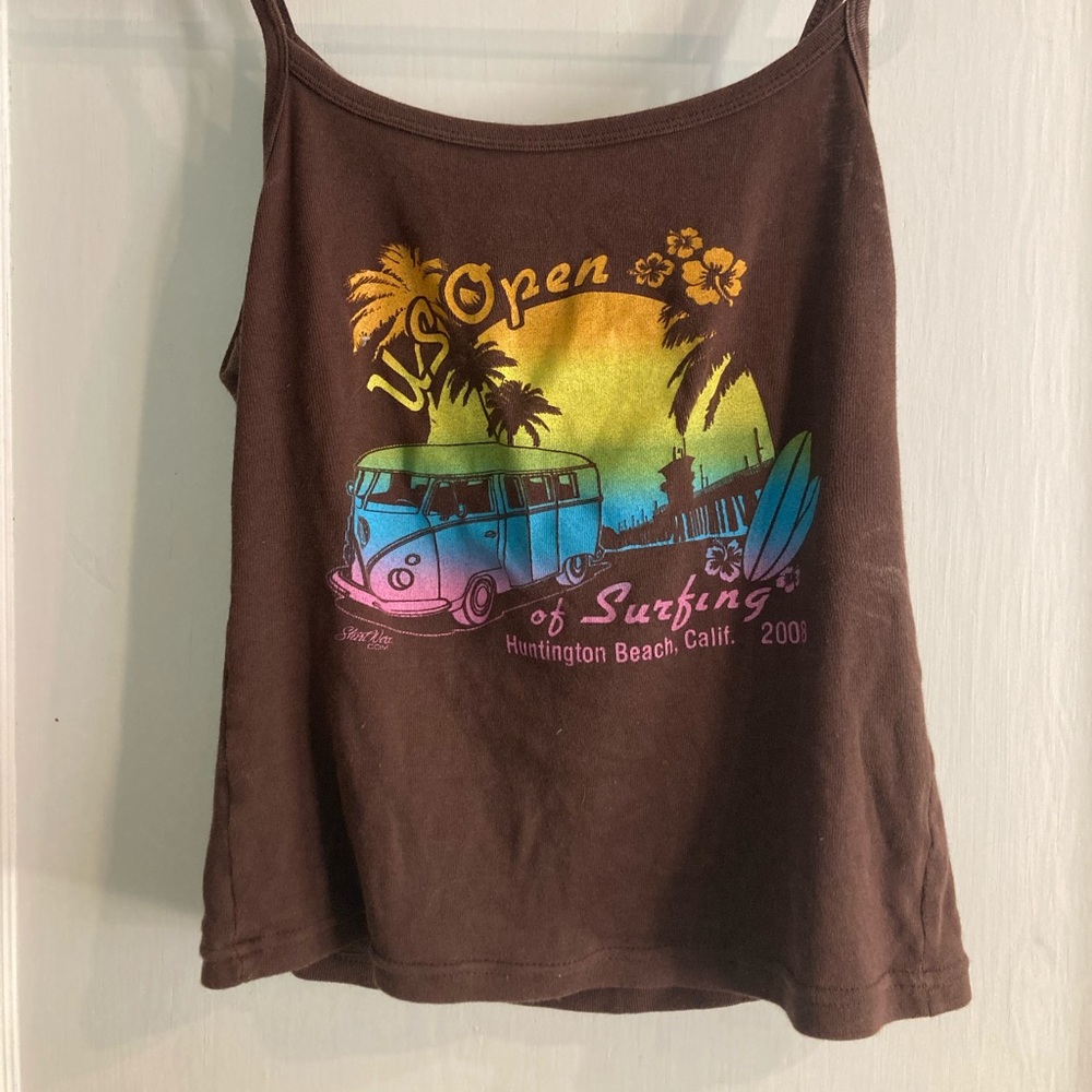 Cute brown surf tank